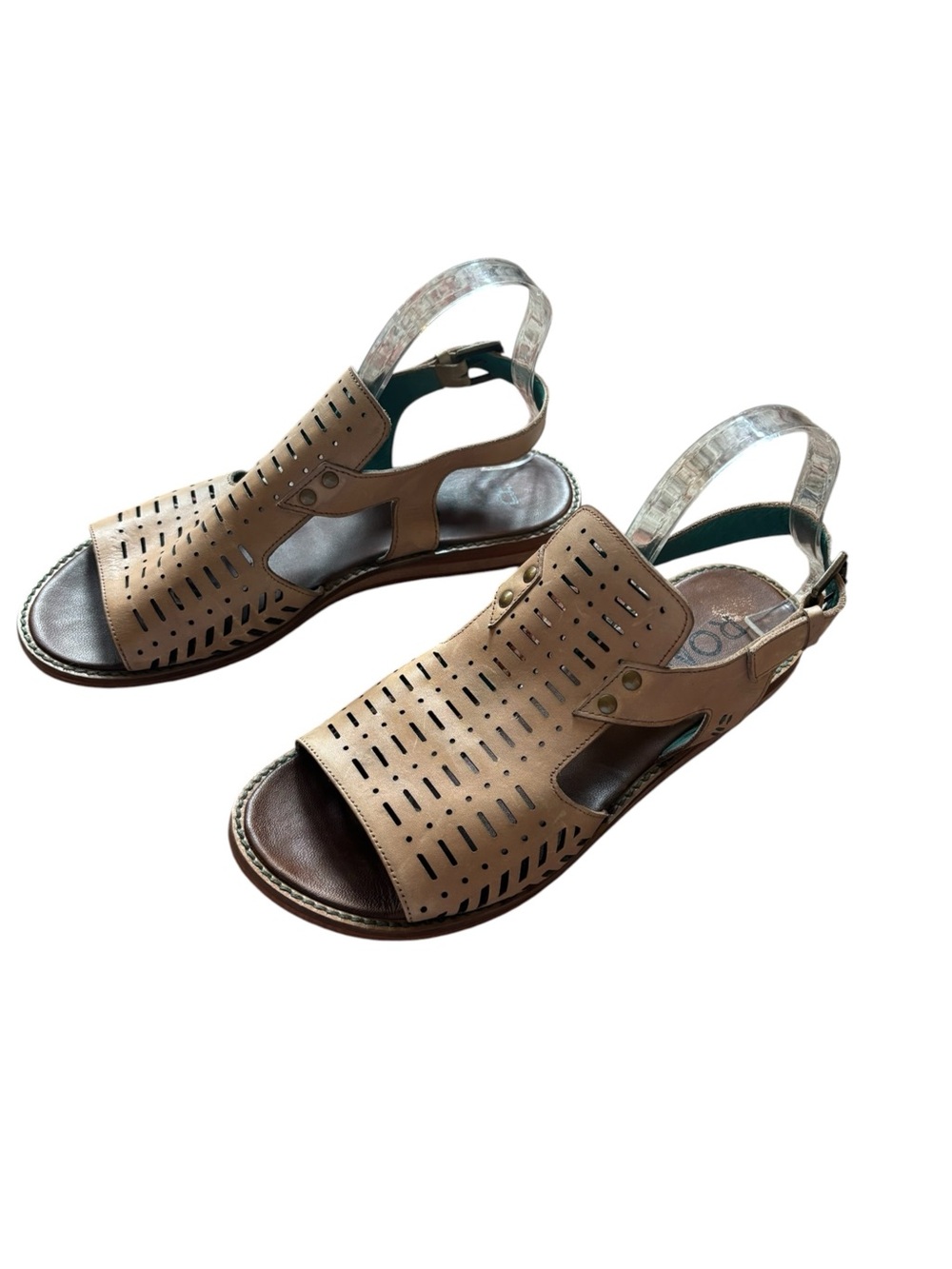 ROAN BY BED STU Women Ballad II Sandals Beige Leather Slingback Rustic size 10